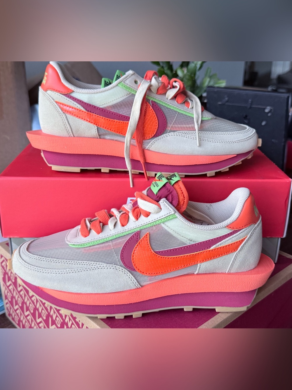 Nike Sacai x Clot LDWaffle 'Orange Blaze’